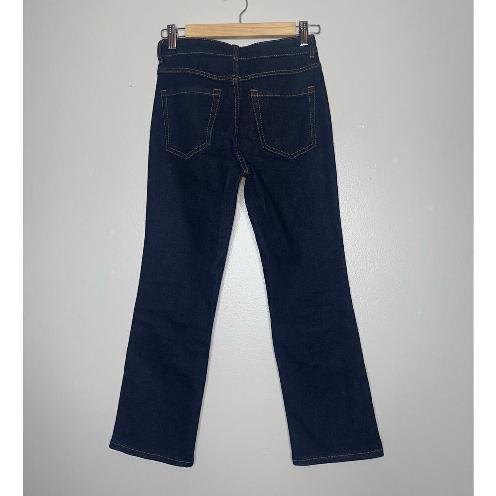Kate Spade Denim Kick Flare Jeans Dark Wash Blue Size 24 Cropped Length - Picture 6 of 7